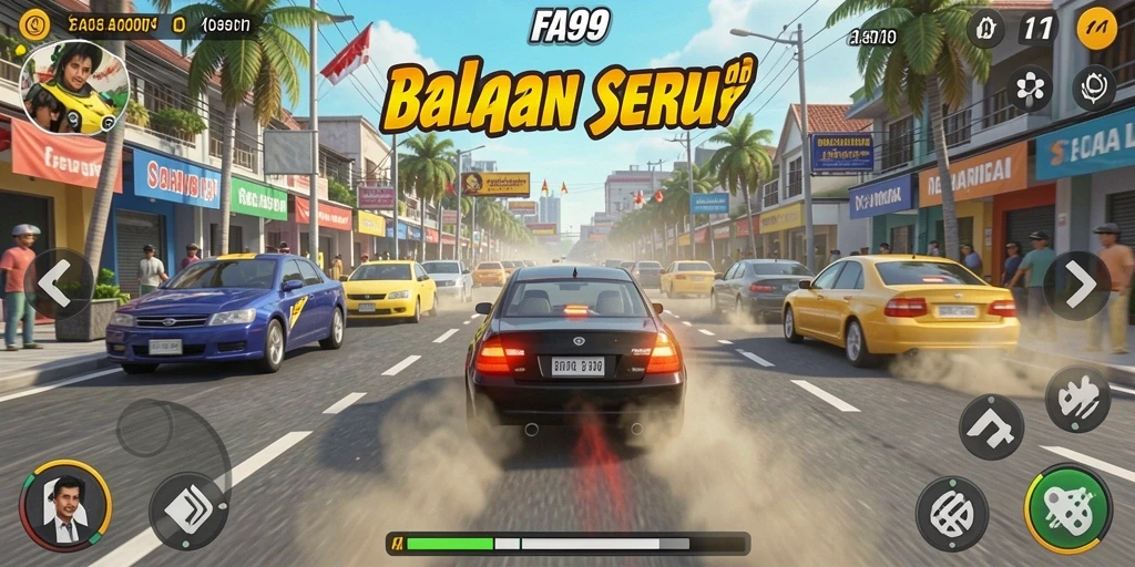 Tampilan balapan seru dengan grafis menarik di FA99.