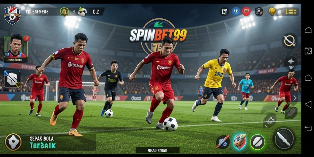 Menampilkan gameplay menarik dari SPINBET99 dalam aksi sepak bola.